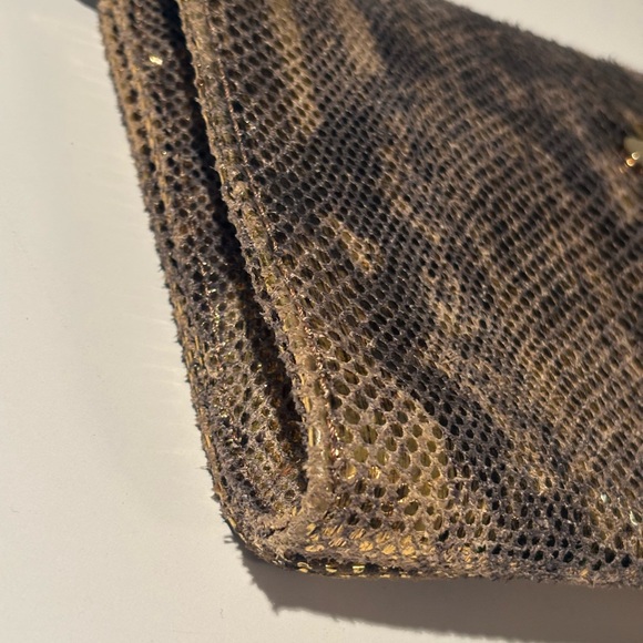 Michael Kors Leather Snake Clutch